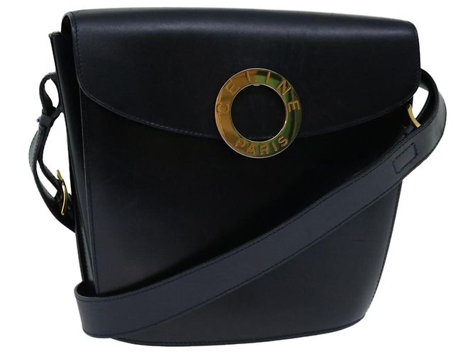 Céline CELINE Shoulder Bag Leather Navy Auth ep3396 Navy blue