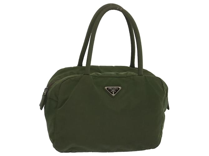 PRADA Hand Bag Nylon Green Auth bs12826  ref.1320352