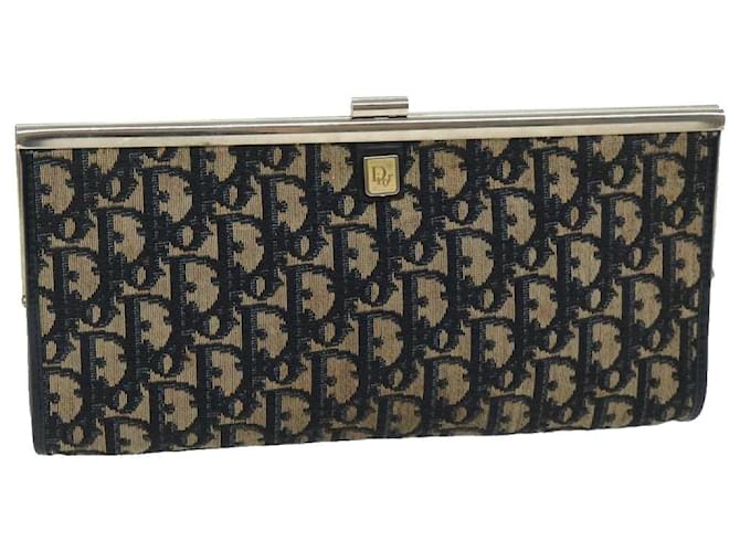 Christian Dior Trotter Canvas Clutch Bag Navy Auth 69251 Navy blue Cloth  ref.1320390