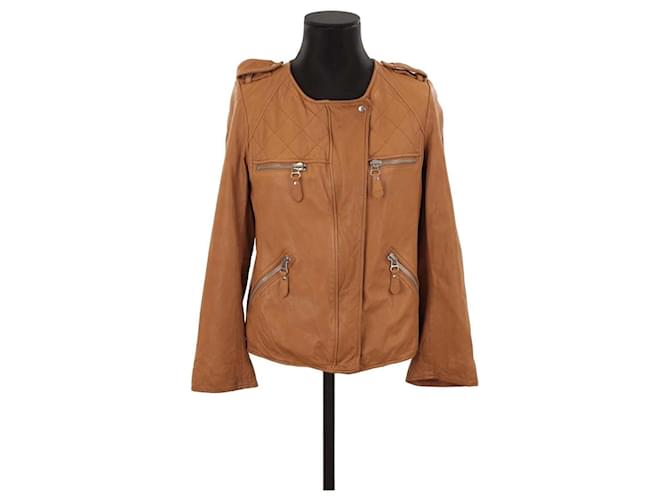Isabel Marant Etoile Leather coat Brown  ref.1320435