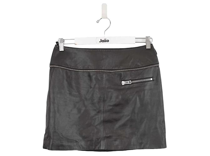 Zadig & Voltaire Leather skirt Black  ref.1320440