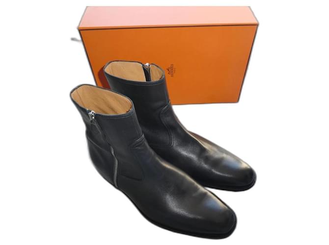 Hermès black box ankle boot 44.5 with box and dustbag Leather  ref.1320468