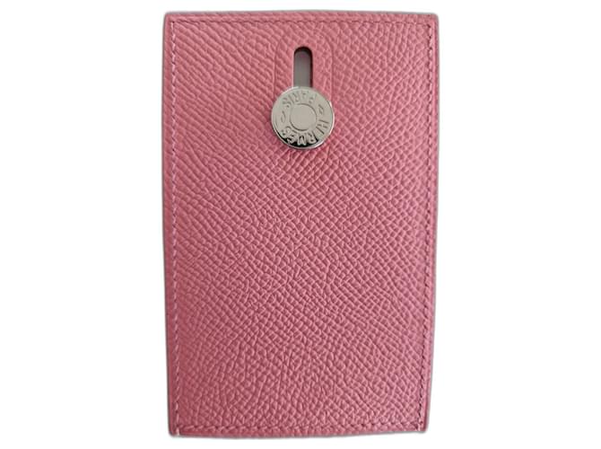 Hermès DIABOLO card holder Pink Leather  ref.1320470