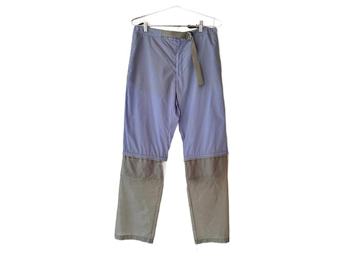 Pantaloni Prada in nylon espandibile color celeste, SS2000 Sintetico  ref.1320533