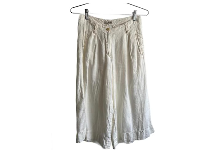EMPORIO ARMANI Linen Shorts Cream  ref.1320552