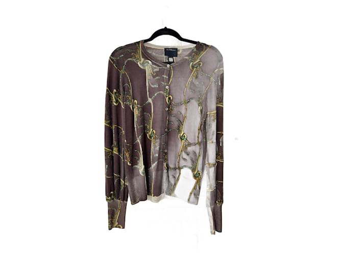 Roberto Cavalli – Strickjacke mit Schlangenmuster, 2000S Wolle  ref.1320565