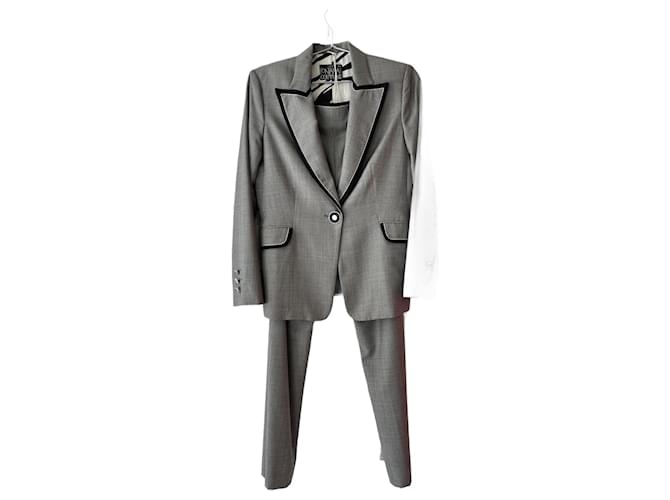 Autre Marque Fontana Couture Pant Suit Silvery Silk  ref.1320569