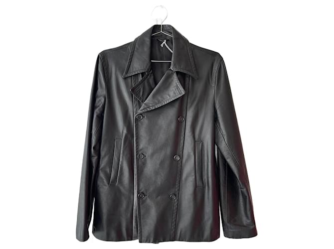 Jil Sander Leather Jacket Silvery Silk  ref.1320571
