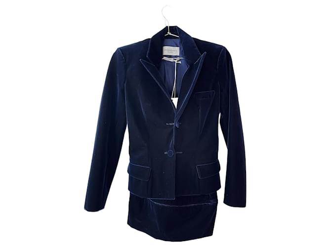 Yves Saint Laurent Velvet Suit Silvery Silk  ref.1320573