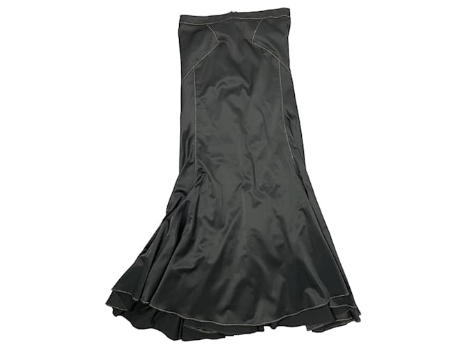 Just Cavalli black silk satin mermaid fishtail evening skirt  ref.1320581