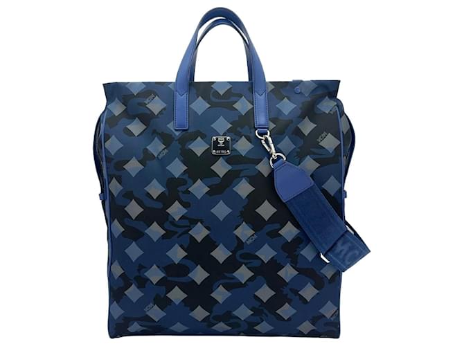 MCM Nylon Camo Dieter Munich Tote Bag Shoulder Bag Messenger Bag Blue Unisex  ref.1320617