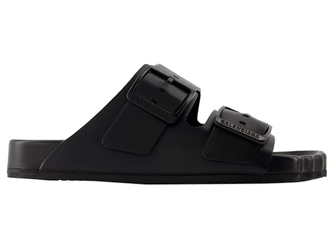 Sunday Sandals - Balenciaga - Leather - Black Pony-style calfskin  ref.1320633