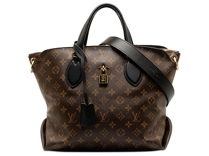 Louis Vuitton Brown Monogram Flower Zipped Tote PM Cloth Pony-style calfskin  ref.1320746