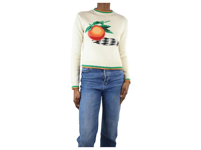 Casablanca Pull graphique crème - taille XS