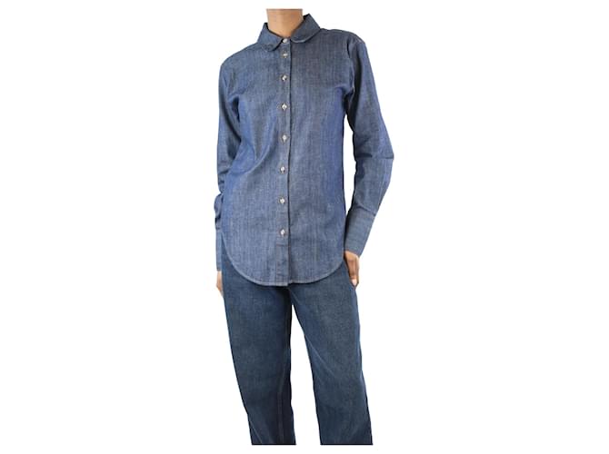 Frame Denim Dark blue denim shirt - size XS Cotton  ref.1320789