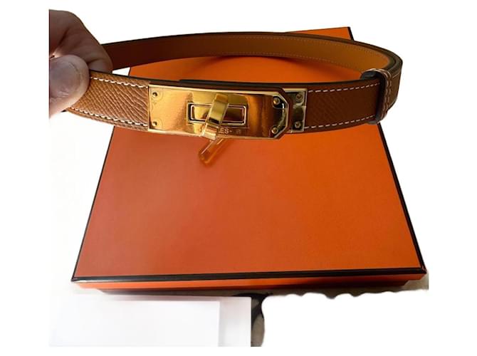 Hermès Cintura Kelly nuova di zecca Marrone Pelle  ref.1320800