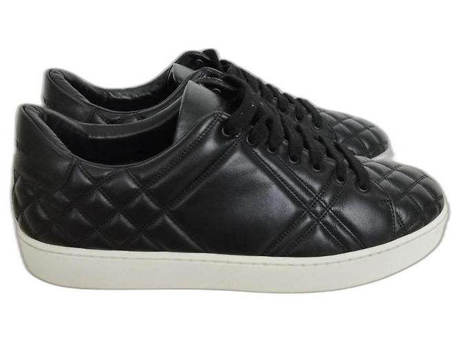 Burberry gesteppte Ledersneaker schwarz