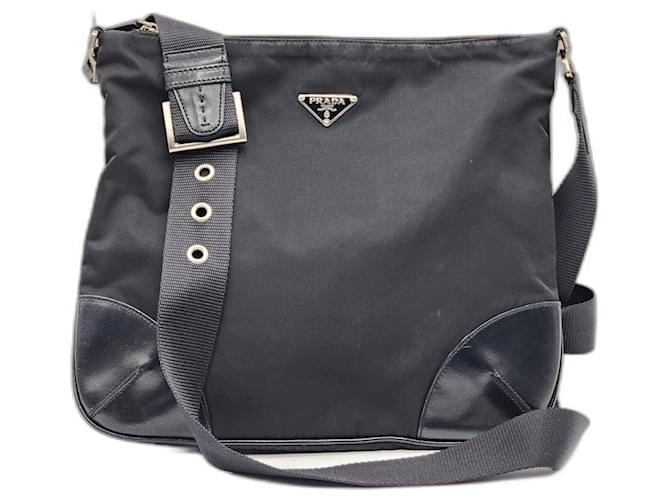 Prada Tessuto Black Nylon Leather Crossbody Bag Cloth  ref.1320823