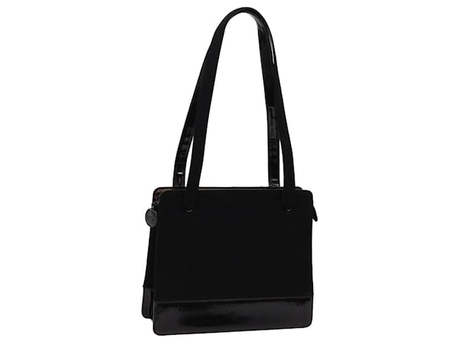 CHANEL Shoulder Bag Cotton Black CC Auth bs13024  ref.1320863