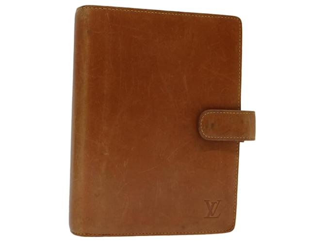 LOUIS VUITTON Nomade Leather Agenda MM Day Planner Cover Beige R20473 auth 69494  ref.1320878