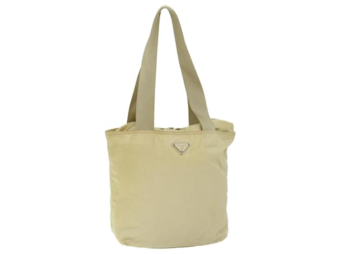 PRADA Umhängetasche Nylon Creme Auth 69347 Roh  ref.1320884