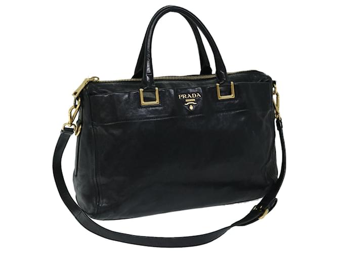 PRADA Tote Bag Leather 2way Black Auth tb1054  ref.1320907