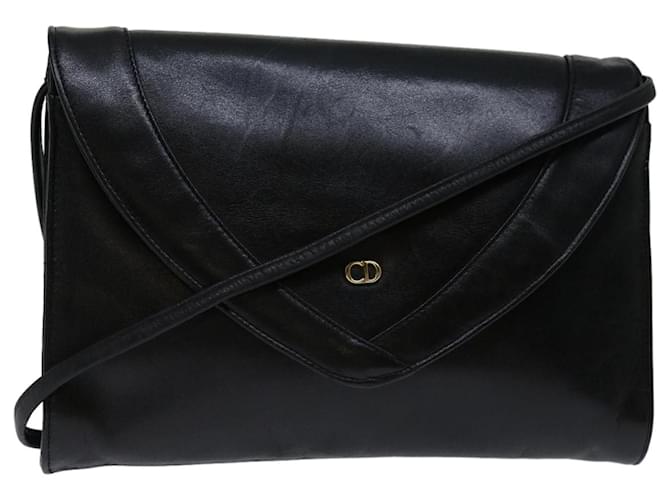 Christian Dior Shoulder Bag Leather Black Auth bs12729  ref.1320918