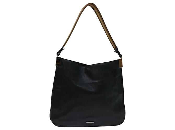 GUCCI Sherry Line Shoulder Bag Leather Black Beige Brown 001 4321 Auth bs12752  ref.1320922