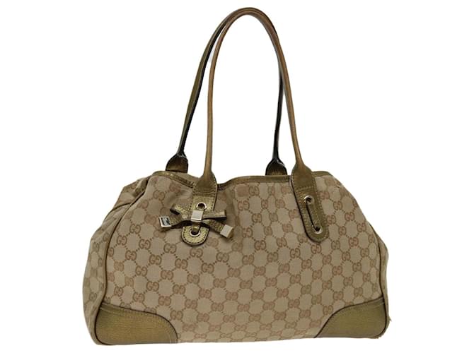 GUCCI GG Canvas Tote Bag Beige Gold 163805 auth 69641 Golden  ref.1320946