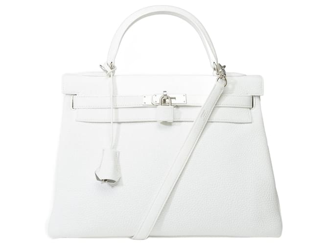 Hermès Hermes Kelly Tasche 32 aus weißem Leder - 101814  ref.1320973