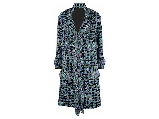 Chanel Salzburg Collection Multicoloured Tweed Coat Grey  ref.1320983