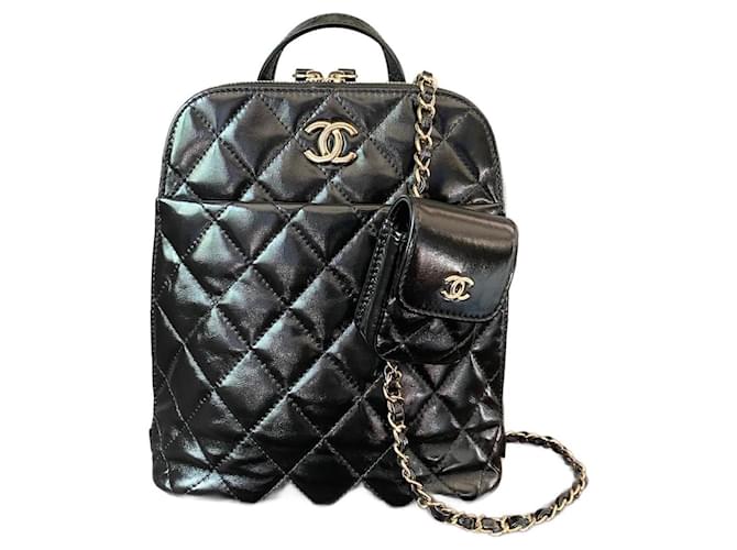 Chanel Backpacks Black Leather  ref.1320984