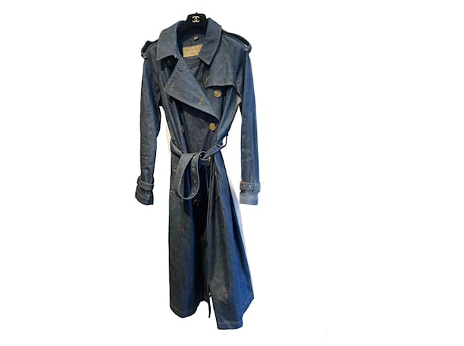 Burberry Trench coats Blu Cotone  ref.1320991