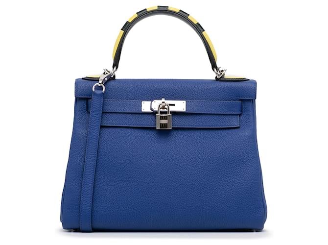 Kelly Hermès HERMES HandbagsLeather Blue  ref.1321006