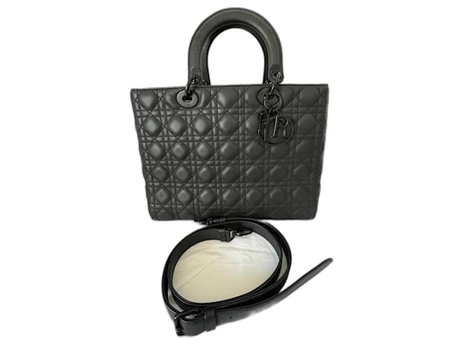 Lady Dior Black Leather  ref.1321069