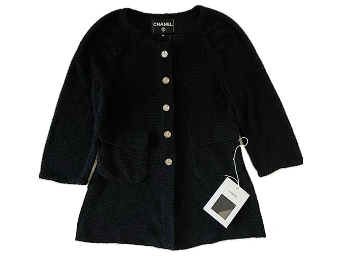 Chanel Novo casaco de tweed preto de Paris / Grécia  ref.1321151