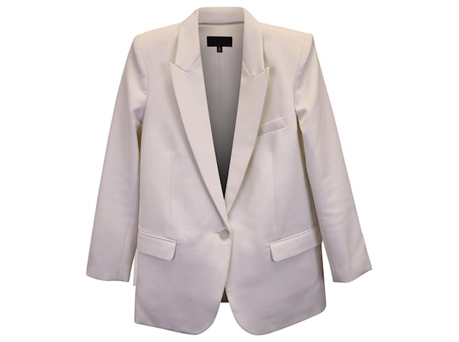 Nili Lotan Single-Breasted Blazer in White Cotton  ref.1321163