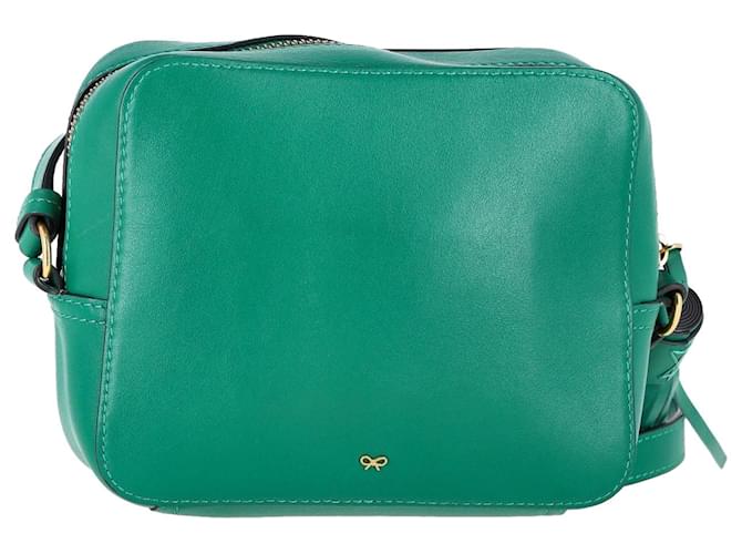 Anya Hindmarch Wink Crossbody Bag in Green Tumbled Leather  ref.1321174