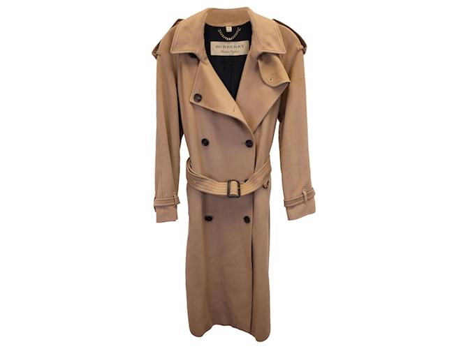 Trench Burberry con petto foderato in cupro beige Marrone Fibra di cellulosa  ref.1321194