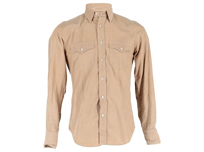 Camisa Tom Ford de algodón beige  ref.1321195