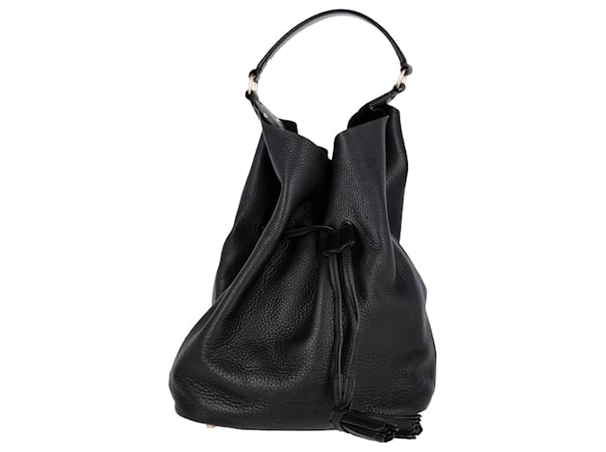Burberry Drawstring Bag in Black Leather  ref.1321201