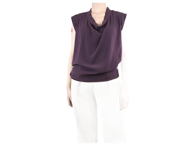 Lanvin Purple sleeveless drape neck top - size UK 8 Triacetate  ref.1321216