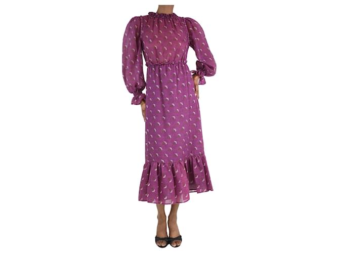 Sea New York Purple printed midi dress - size UK 4 Wool  ref.1321221