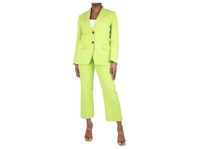 Msgm Bright green two-piece suit set - size UK 10 Cotton  ref.1321224