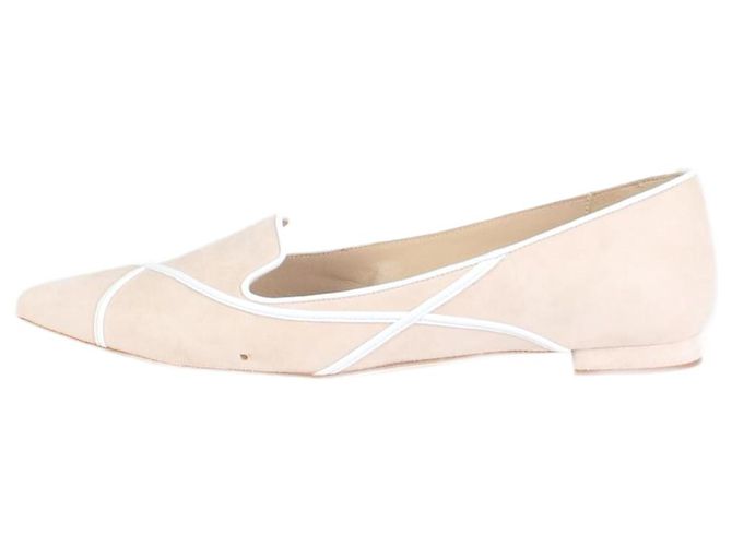 Manolo Blahnik Neutral suede pointed toe flats - size EU 35.5