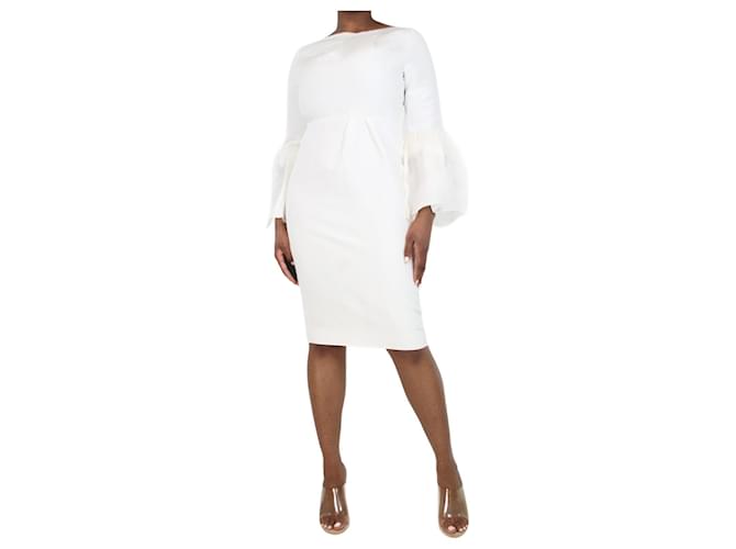 Roksanda Cream flare-sleeved midi dress - size Cotton  ref.1321233
