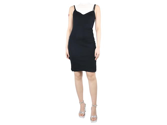 Chanel Black sleeveless midi slip dress - size UK 10 Rayon  ref.1321238
