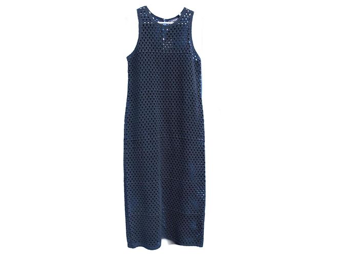 Anine Bing Veronica Crochet Cotton Dress Black