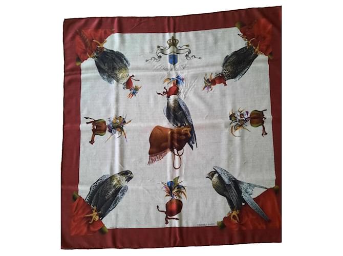 Hermès Hunting with birds of prey Multiple colors Cashmere  ref.1321266