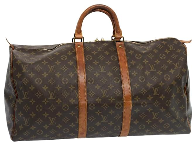 Louis Vuitton Monogram Keepall 55 Boston Bag M41424 LV Auth 68767 Cloth  ref.1321273